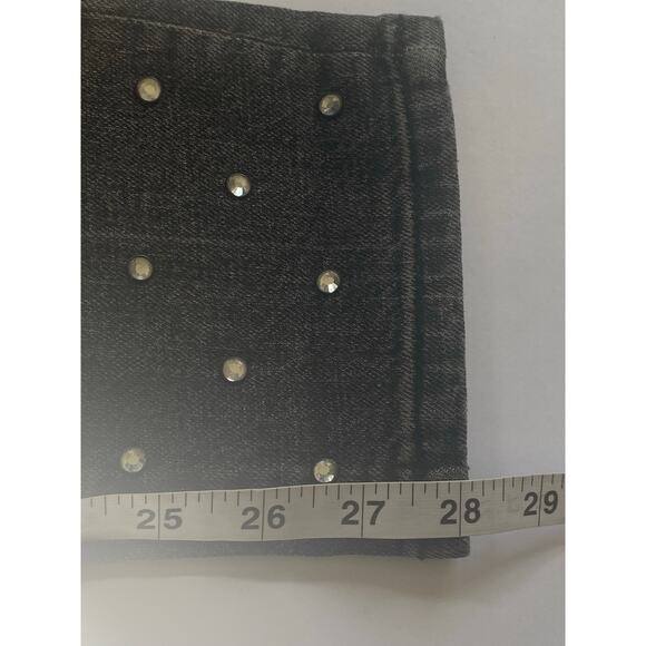 Anthropologie PILCRO Black Studded Denim High Rise Slim Jeans Women's Size 26 - Picture 9 of 10